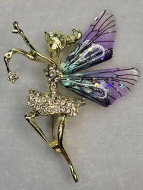 New Exquisite Dancing Rhinestone Fairy Brooch / Pin